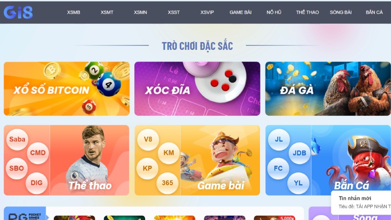 Chọn sảnh game và nhấp vào Poker GI8 để bắt đầu