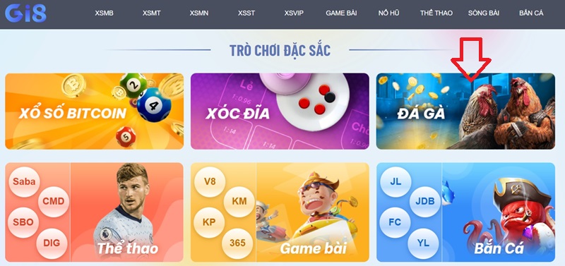Chọn “Đá gà” và bắt đầu cá cược